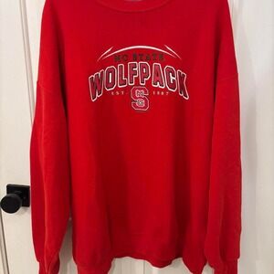 NC State Wolfpack Sweatshirt Mens 2XL Red NCAA College Crewneck University